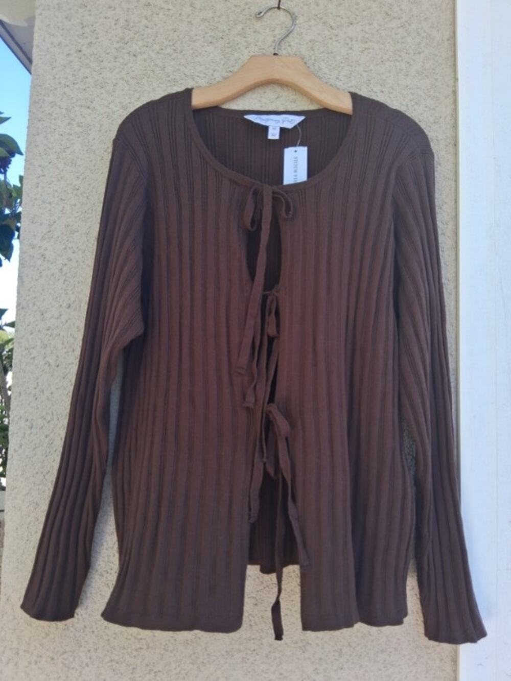 Stitch Fix Montgomery Post Brown Front Tie Cardigan 3X